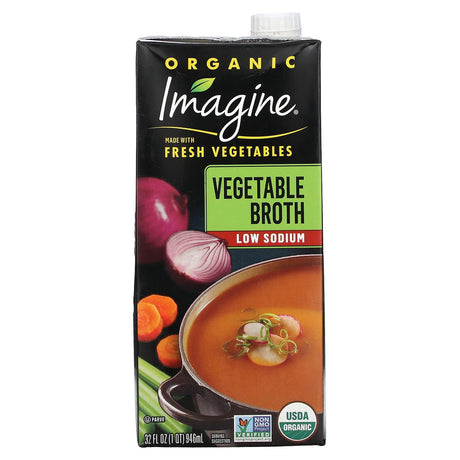 Imagine Soups, Organic Vegetable Broth, Low Sodium, 32 fl oz (946 ml) - Supply Center USA