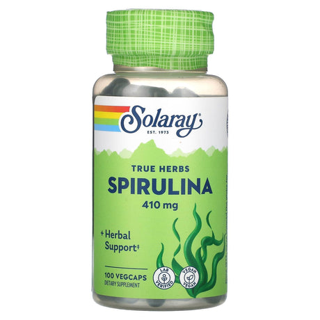 Solaray, True Herbs, Spirulina, 410 mg, 100 Vegcaps - Supply Center USA