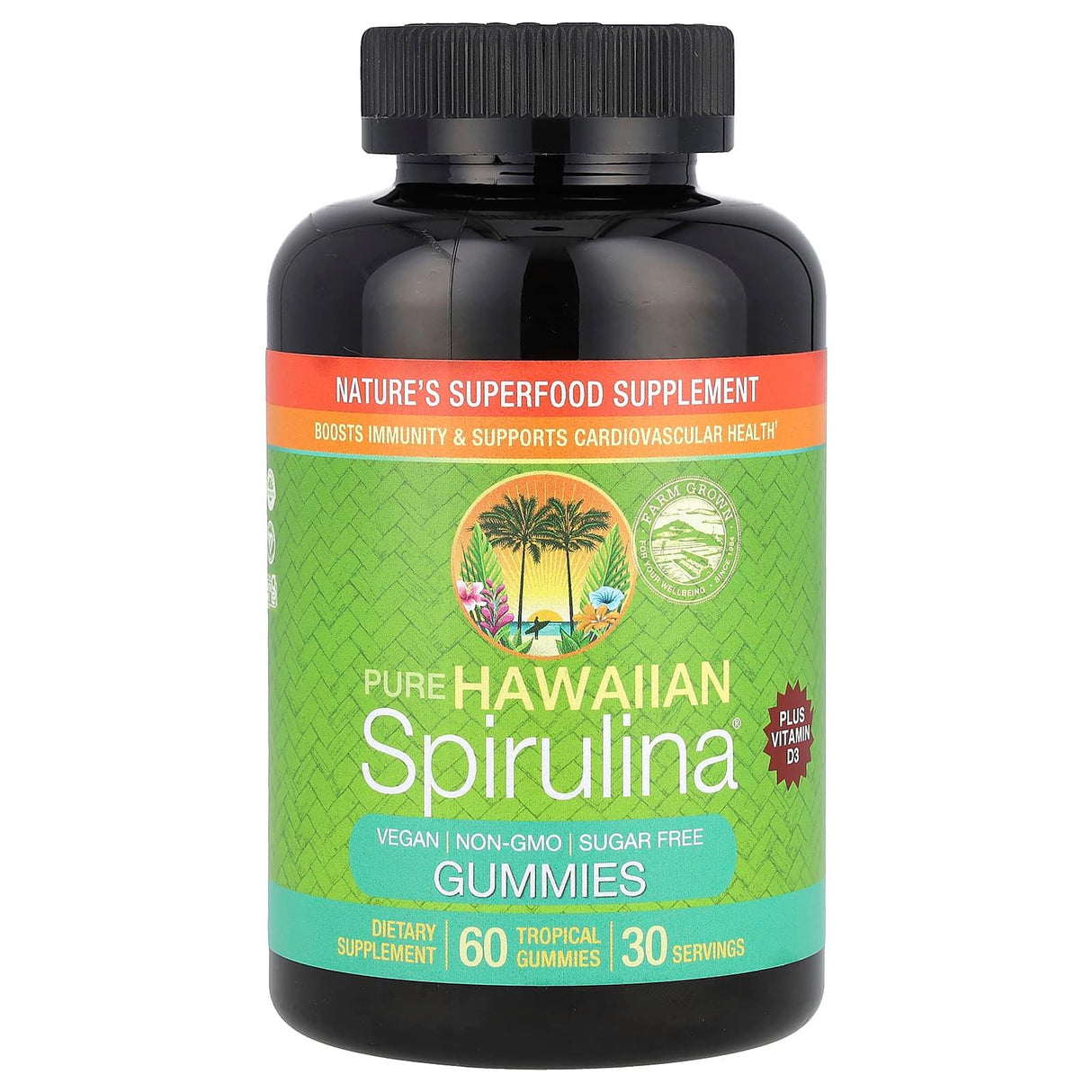 Nutrex Hawaii, Pure Hawaiian Spirulina Plus Vitamin D3 Gummies, 60 Tropical Gummies - Supply Center USA