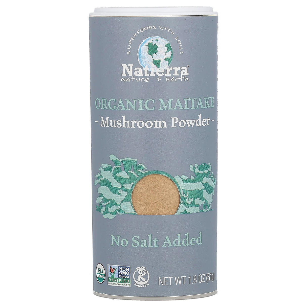 Natierra, Organic Maitake Mushroom Powder Shaker, 1.8 oz (51 g) - Supply Center USA