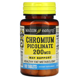 Mason Natural, Chromium Picolinate , 200 mcg , 100 Tablets - Supply Center USA