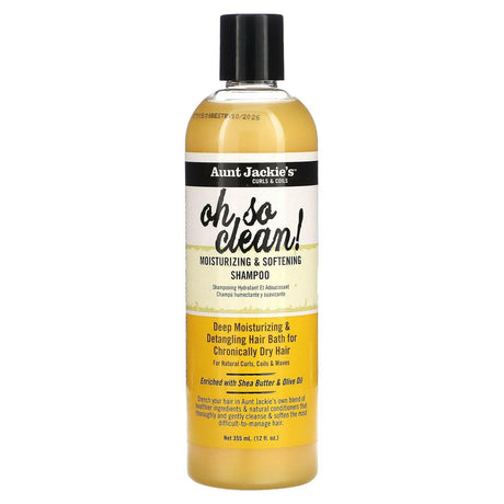 Aunt Jackie's Curls & Coils, Oh So Clean!, Moisturizing & Softening Shampoo, 12 fl oz (355 ml) - Supply Center USA