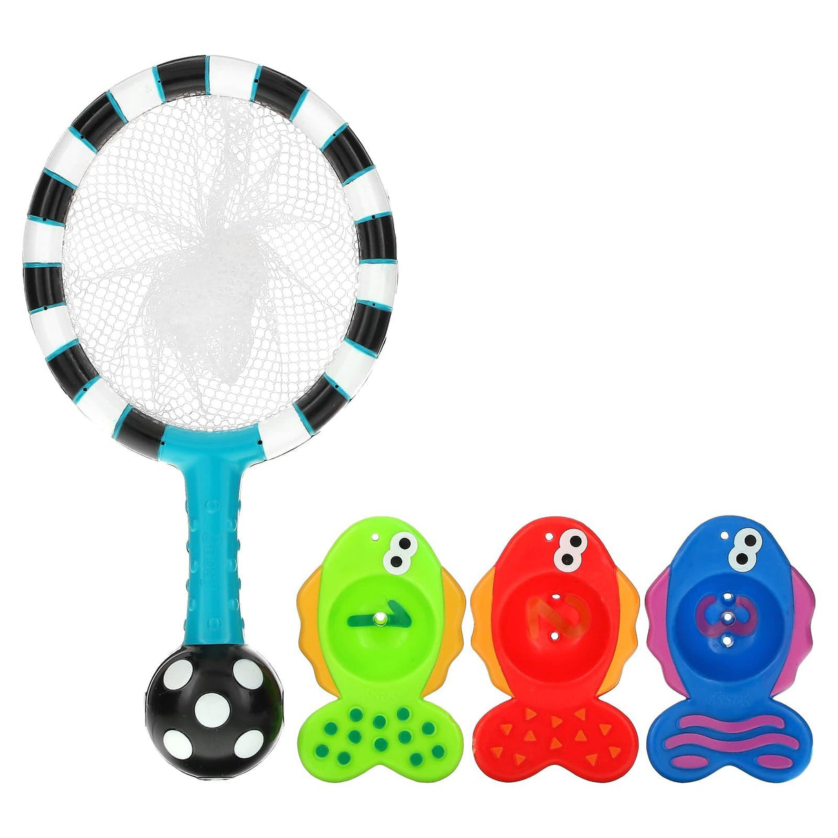 Sassy, Developmental Bath Toy, Catch 'n Count Net, 6 + Months, 4 Piece Set - Supply Center USA