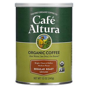 Cafe Altura, Organic Coffee, Regular Roast, Medium Roast, Ground, 12 oz (340 g) - HealthCentralUSA