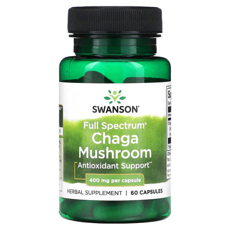 Swanson, Full Spectrum Chaga Mushroom, 400 mg, 60 Capsules - Supply Center USA