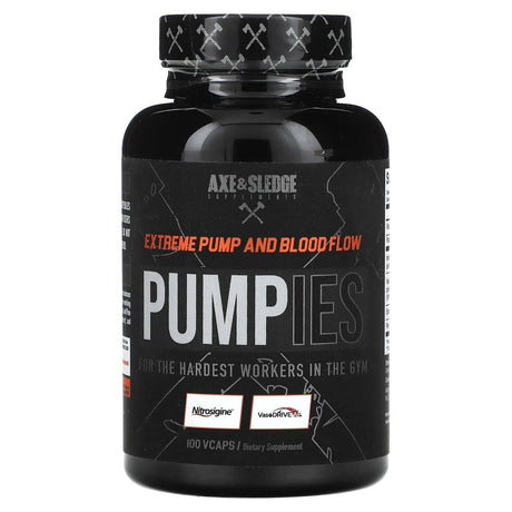 Axe & Sledge Supplements, Pumpies, Extreme Pump And Blood Flow, 100 Vcaps - Supply Center USA