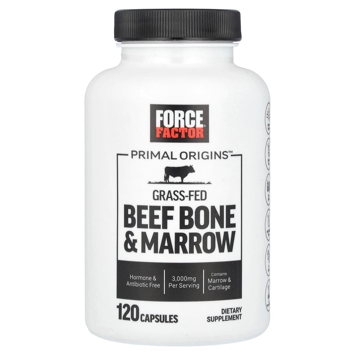 Force Factor, Primal Origins™ Grass-Fed Beef Bone & Marrow, 120 Capsules - Supply Center USA