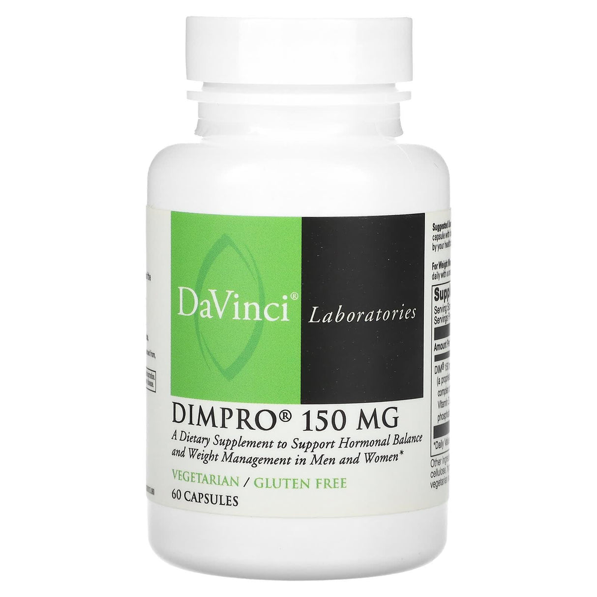 DaVinci Laboratories of Vermont, DIMPRO, 150 mg, 60 Capsules - Supply Center USA