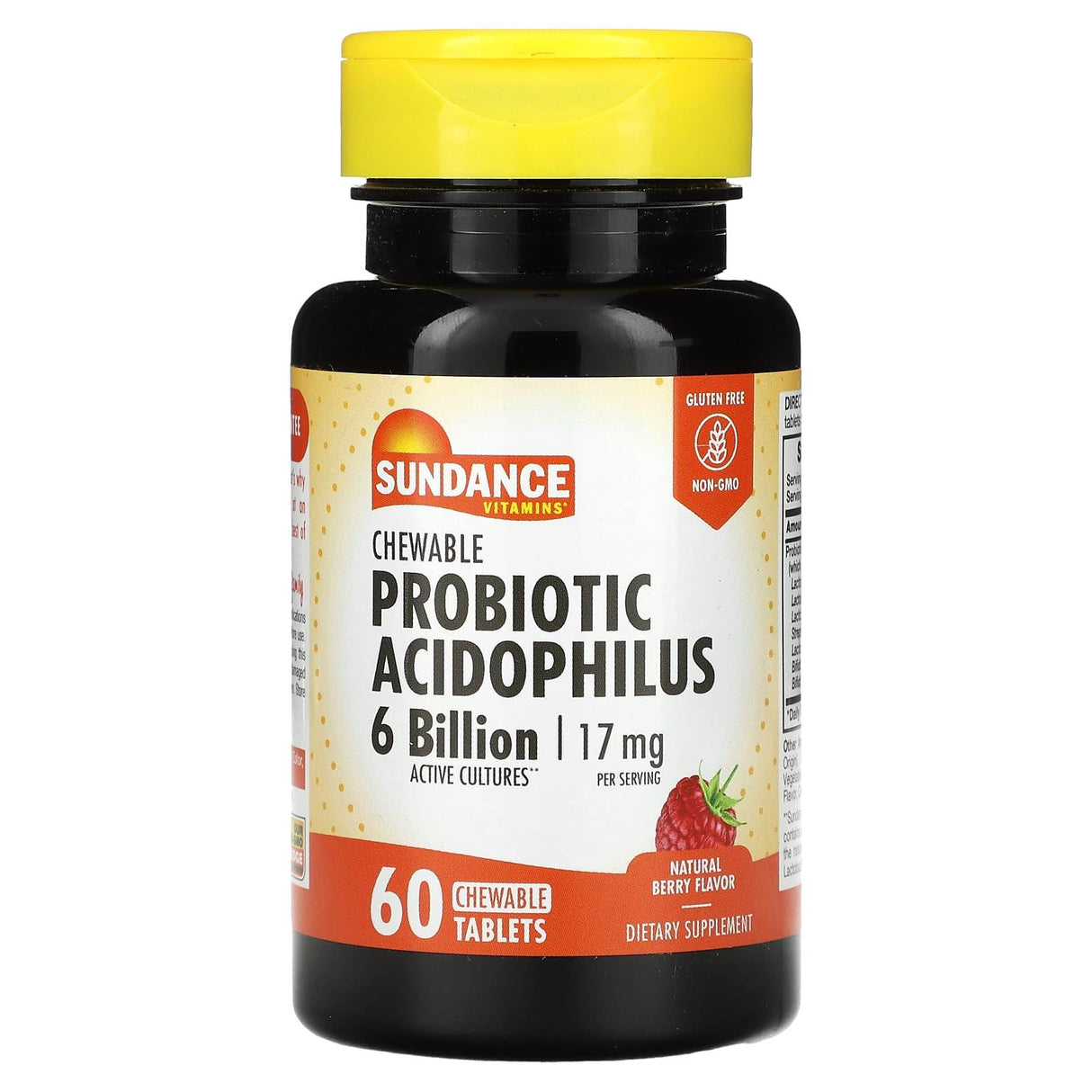 Sundance Vitamins, Chewable Probiotic Acidophilus, Natural Berry, 8.5 mg, 60 Chewable Tablets - Supply Center USA