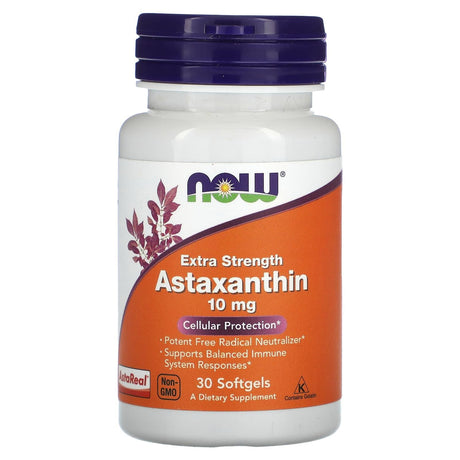 NOW Foods, Extra Strength Astaxanthin, 10 mg, 30 Softgels - Supply Center USA