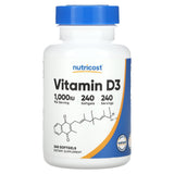 Nutricost, Vitamin D3, 1,000 IU, 240 Softgels - Supply Center USA