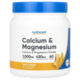 Nutricost, Calcium & Magnesium, Peach Mango , 21.4 oz (600 g) - Supply Center USA