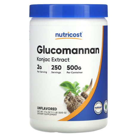 Nutricost, Glucomannan Konjac Extract, Unflavored, 17.6 oz (500 g) - Supply Center USA