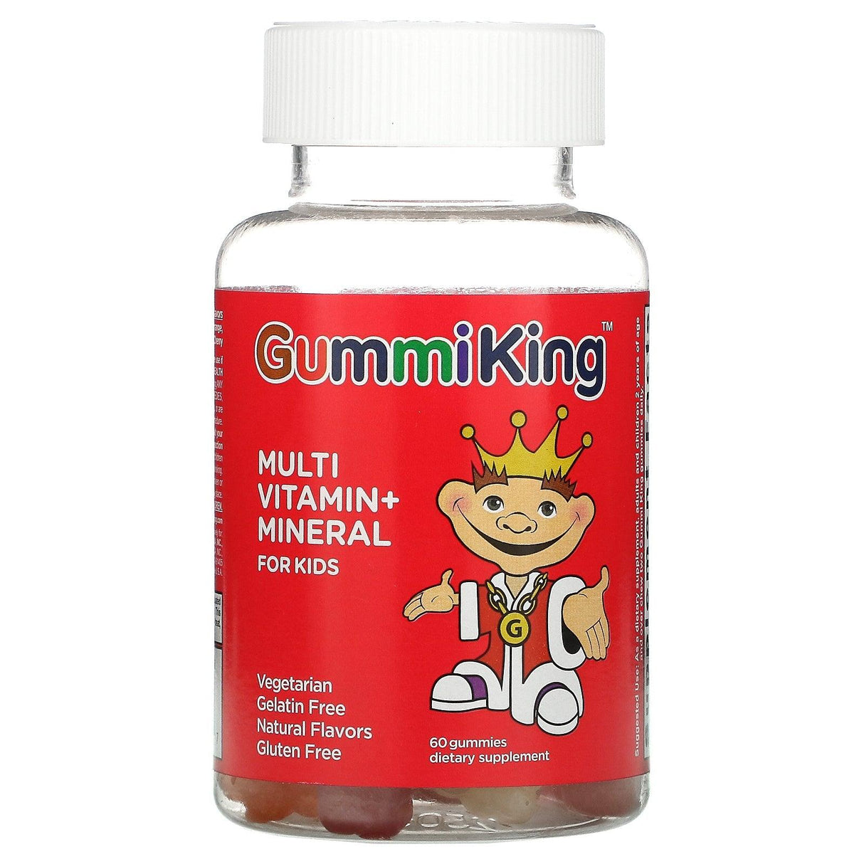 GummiKing, Multi Vitamin + Mineral For Kids, Grape, Lemon, Orange, Strawberry And Cherry, 60 Gummies - Supply Center USA