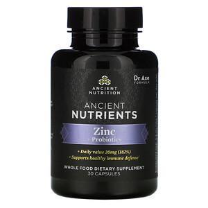 Dr. Axe / Ancient Nutrition, Ancient Nutrients, Zinc + Probiotics, 30 Capsules - Supply Center USA