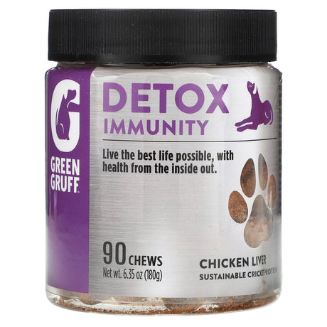 Green Gruff, Detox Immunity, Chicken Liver, 90 Chews, 6.35 (180 g) - Supply Center USA