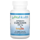 ProHealth Longevity, Optimized Curcumin, 500 mg, 60 Veggie Capsules - Supply Center USA