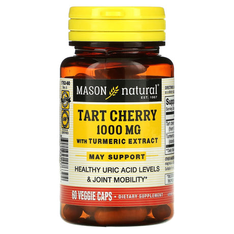 Mason Natural, Tart Cherry with Turmeric Extract, 1,000 mg, 60 Veggie Caps - Supply Center USA