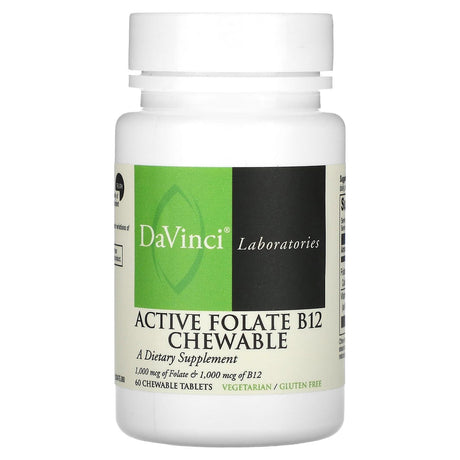 DaVinci Laboratories of Vermont, Active Folate B12 Chewable, 60 Chewable Tablets - Supply Center USA