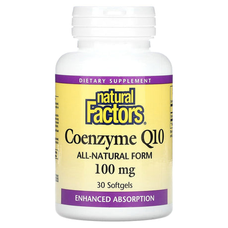 Natural Factors, Coenzyme Q10, 100 mg, 30 Softgels - Supply Center USA