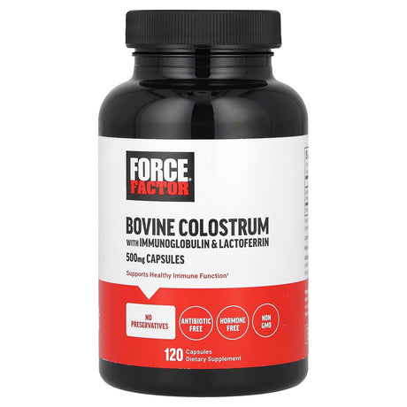 Force Factor, Bovine Colostrum With Immunoglobulin & Lactoferrin, 500 mg, 120 Capsules - Supply Center USA