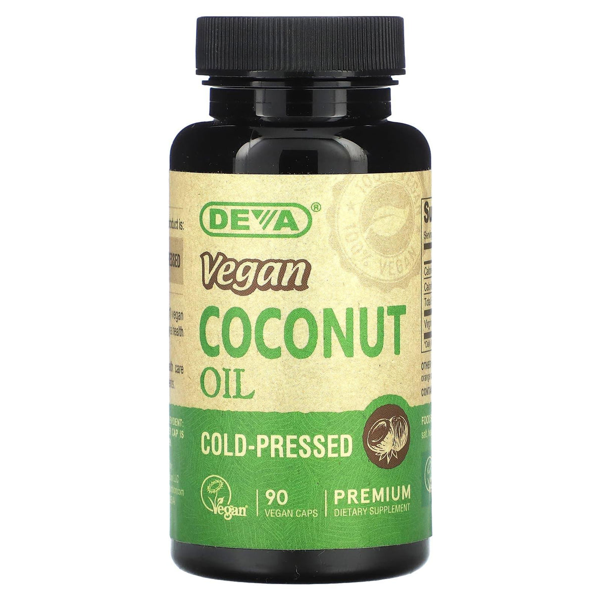 Deva, Vegan Coconut Oil, 90 Vegan Caps - Supply Center USA