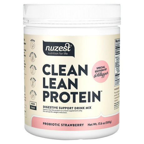 Nuzest, Clean Lean Protein, Probiotic Strawberry, 17.6 oz (500 g) - Supply Center USA