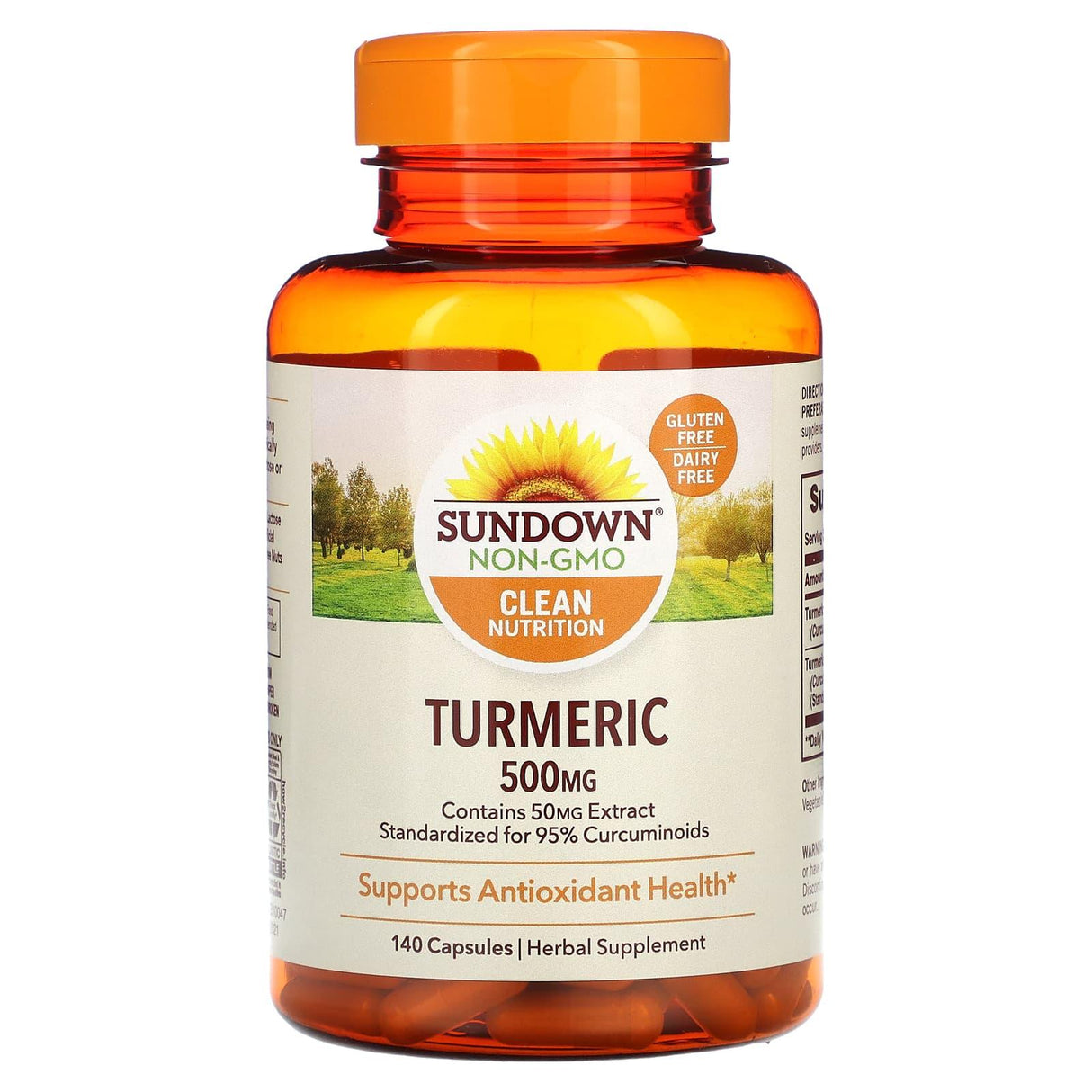 Sundown Naturals, Turmeric, 500 mg, 140 Capsules - Supply Center USA