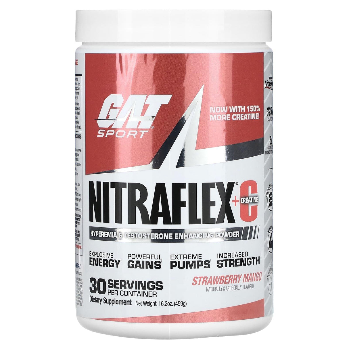 GAT, NITRAFLEX + Creatine, Strawberry Mango, 16.2 oz (459 g) - Supply Center USA