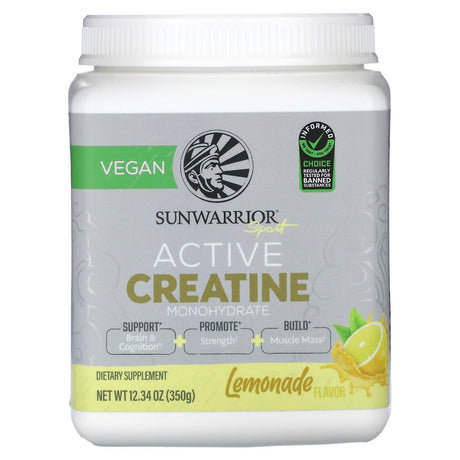 Sunwarrior, Sport, Active Creatine Monohydrate, Lemonade , 12.34 oz (350 g) - Supply Center USA