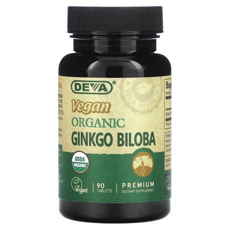 Deva, Vegan Organic Ginkgo Biloba, 90 Tablets - Supply Center USA