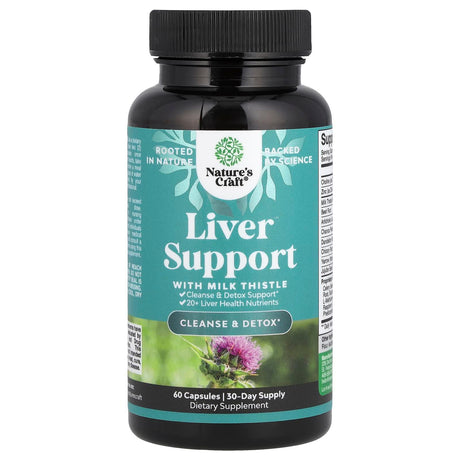 Nature's Craft, Liver Support with Milk Thistle, 60 Capsules - Supply Center USA