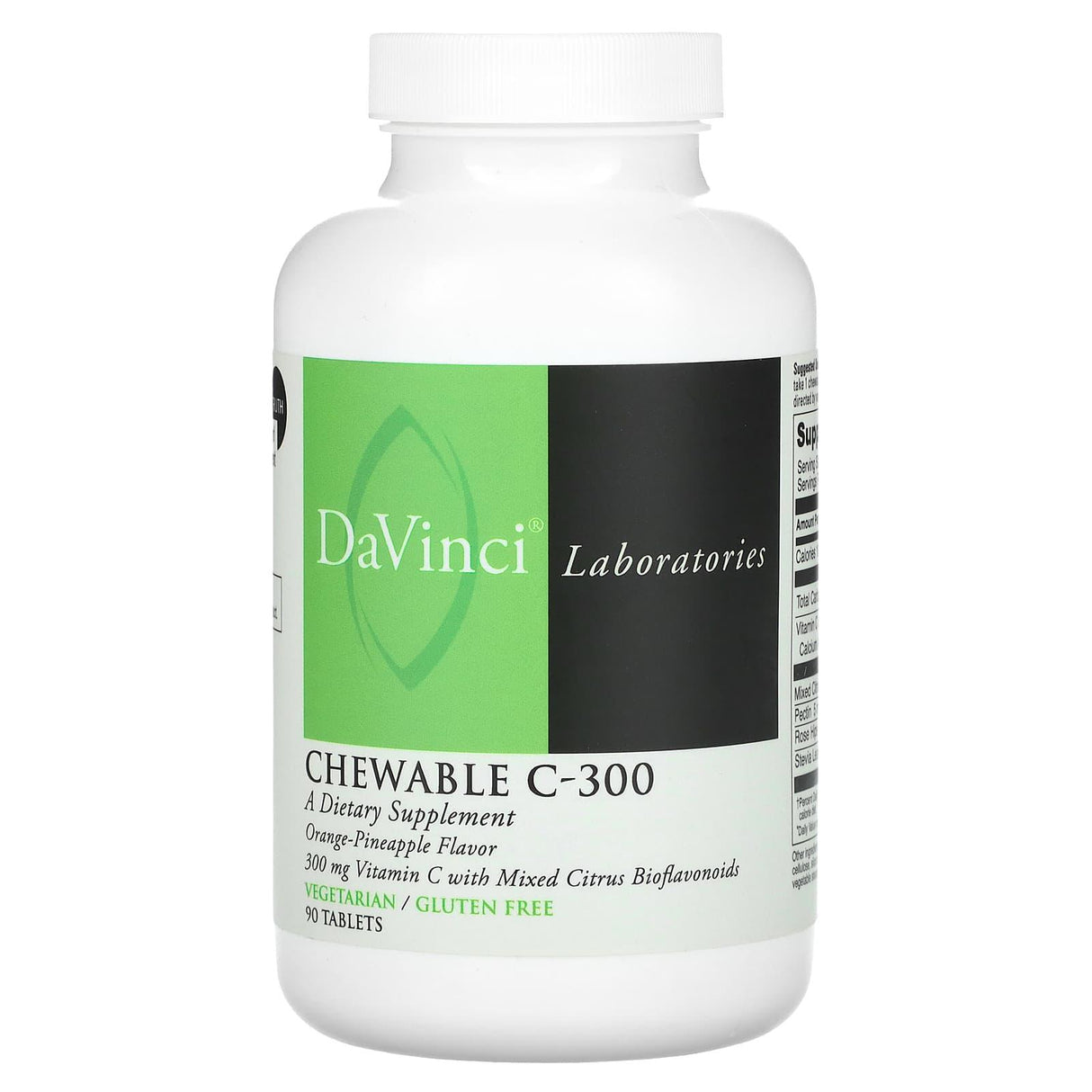 DaVinci Laboratories of Vermont, Chewable C-300, Orange-Pineapple, 300 mg, 90 Tablets - Supply Center USA