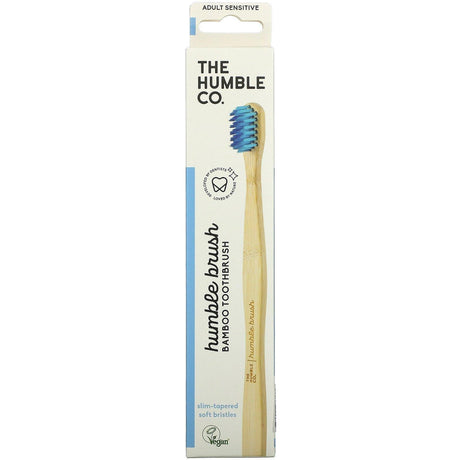 The Humble Co., Humble Bamboo Toothbrush, Adult Sensitive, Blue, 1 Toothbrush - Supply Center USA