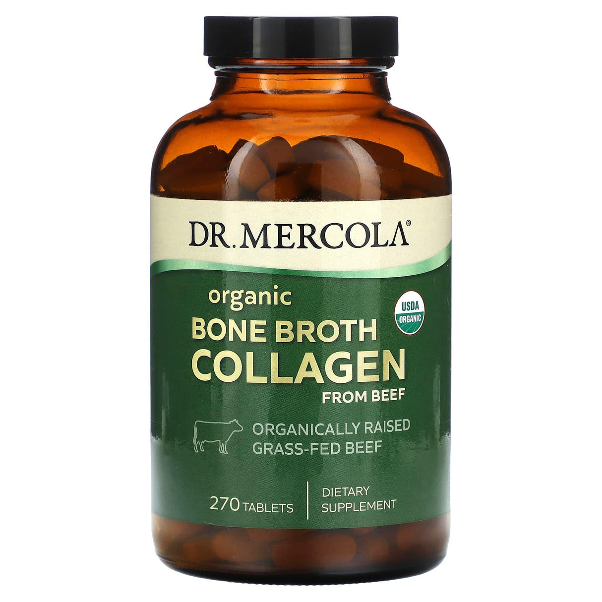 Dr. Mercola, Organic Bone Broth Collagen from Beef, 270 Tablets - Supply Center USA