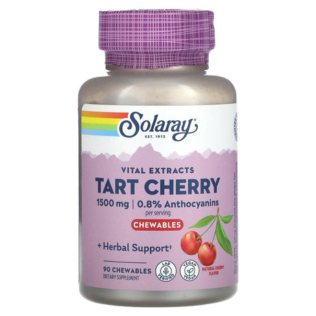 Solaray, Vital Extracts Tart Cherry, Natural Cherry, 500 mg, 90 Chewables - Supply Center USA