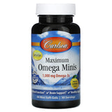 Carlson, Maximum Omega Minis, Natural Lemon, 500 mg, 60 Mini Soft Gels - Supply Center USA