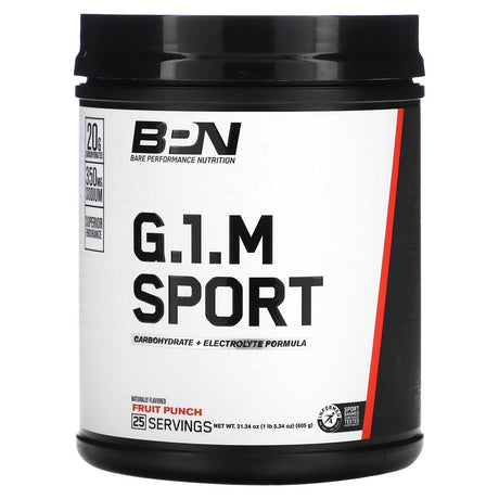 Bare Performance Nutrition, G.1.M Sport, Lemon Lime, 1 lb (603 g) - Supply Center USA