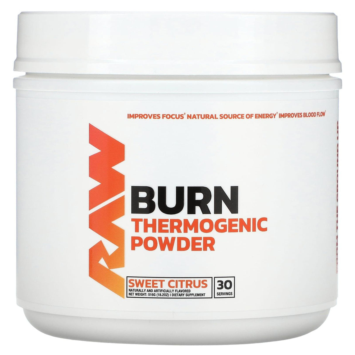 Raw Sport Supplement Company LLC, Burn, Thermogenic Powder, Sweet Citrus, 18.2 oz (516 g) - Supply Center USA