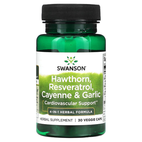 Swanson, Hawthorn, Resveratrol, Cayenne & Garlic, 30 Veggie Caps - Supply Center USA