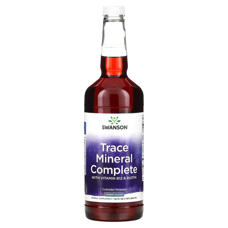 Swanson, Trace Mineral Complete with Vitamin B12 & Biotin, Cherry, 32 fl oz (946 ml) - Supply Center USA