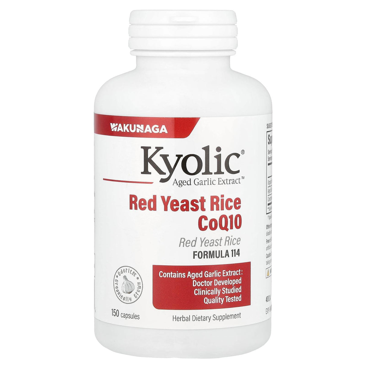 Kyolic, Aged Garlic Extract™, Red Yeast Rice plus CoQ10, Formula 114, 150 Capsules - Supply Center USA