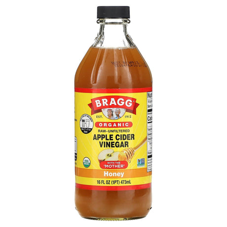 Bragg, Organic Raw-Unfiltered Apple Cider Vinegar, Honey, 16 fl oz (473 ml) - Supply Center USA