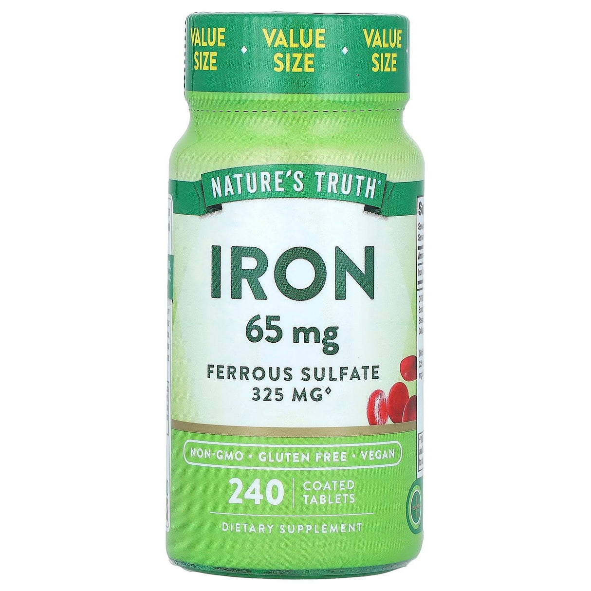 Nature's Truth, Iron, Ferrous Sulfate, 65 mg, 240 Coated Tablets - Supply Center USA