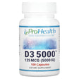 ProHealth Longevity, D3 5000, 125 mcg (5000 IU), 100 Capsules - Supply Center USA