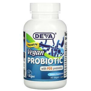 Deva, Premium Vegan Probiotic with FOS Prebiotic, 90 Vegan Caps - Supply Center USA