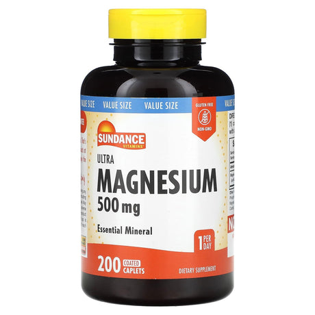 Sundance Vitamins, Ultra Magnesium, 500 mg, 200 Coated Caplets - Supply Center USA