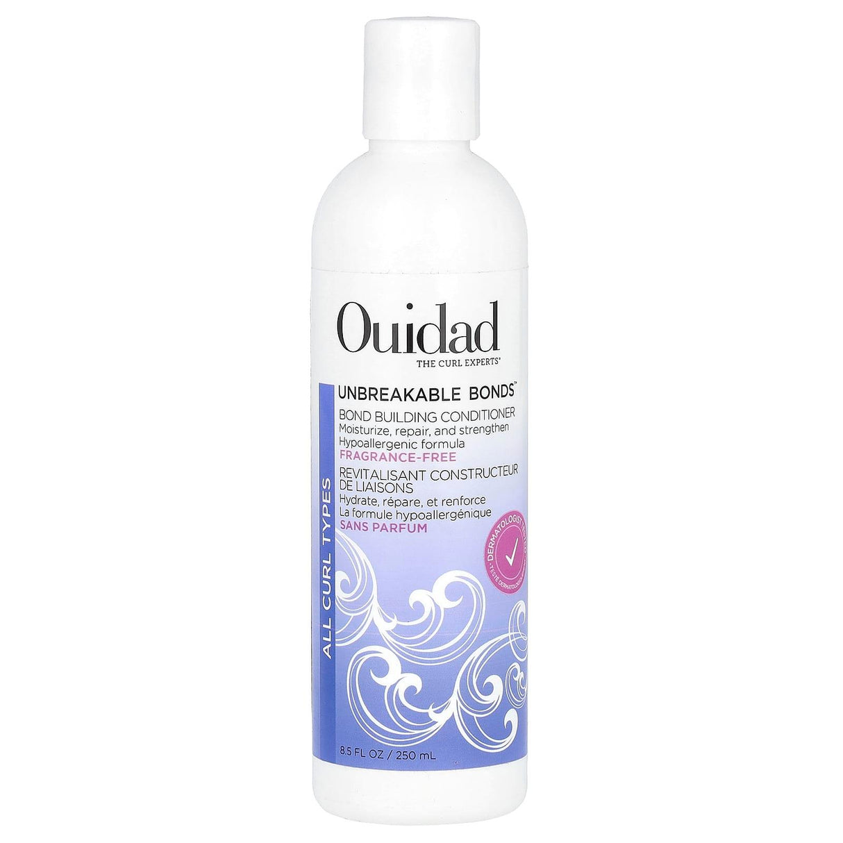 Ouidad, Unbreakable Bonds™, Bond Building Conditioner, All Curl Types, Fragrance-Free, 8.5 fl oz (250 ml) - Supply Center USA