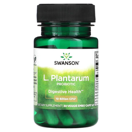 Swanson, L. Plantarum Probiotic, 10 Billion CFU, 30 Veggie EMBO Caps AP - Supply Center USA