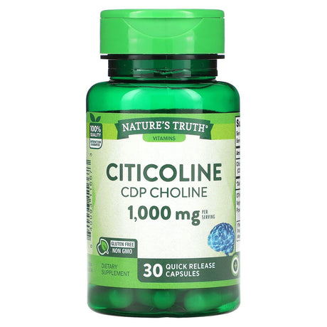 Nature's Truth, Citicoline CDP Choline, 1,000 mg, 30 Quick Release Capsules - Supply Center USA